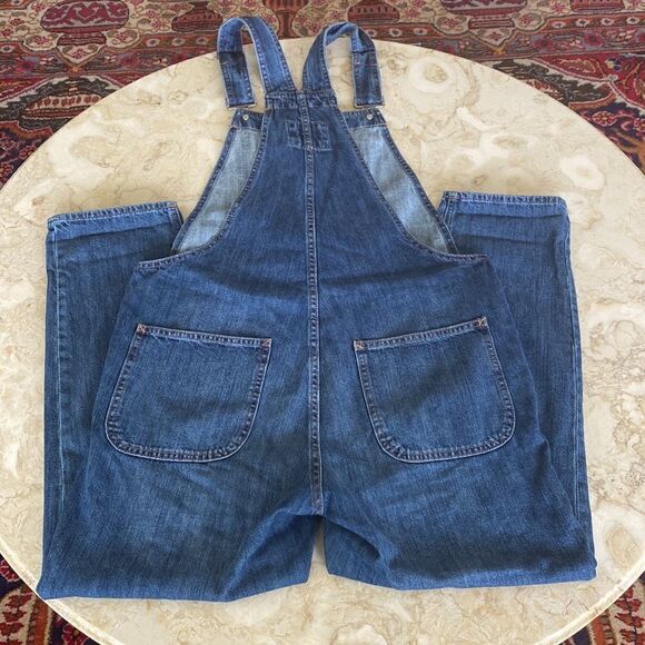 Gap Slouchy Cropped Denim Overalls Size Small - Picture 10 of 13
